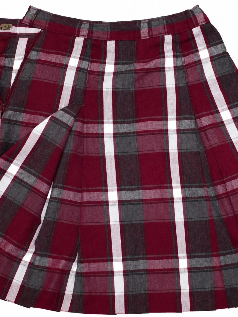 Lot of 4 Girls Plaid School Uniform Skirts Maroon Size 6 & 8